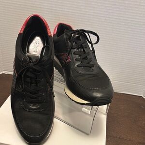 Michael Kors Black and Pink Sneakers with Minimalist Design
